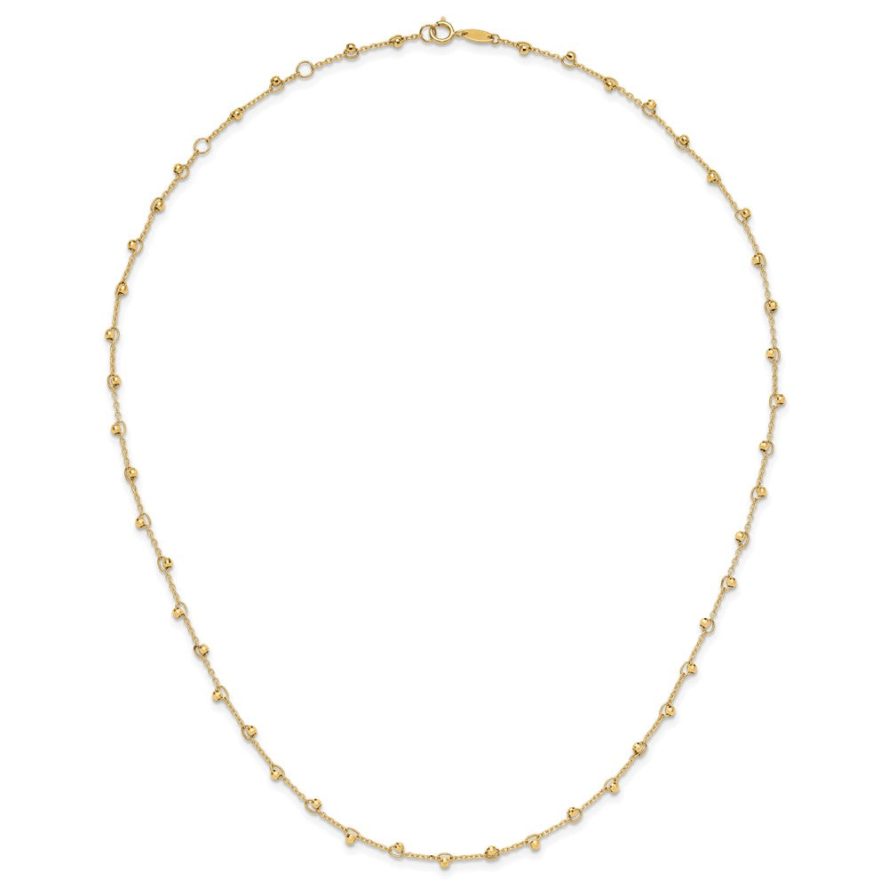 Polished and Diamond-cut Beaded Necklace Plus Extender - WBC