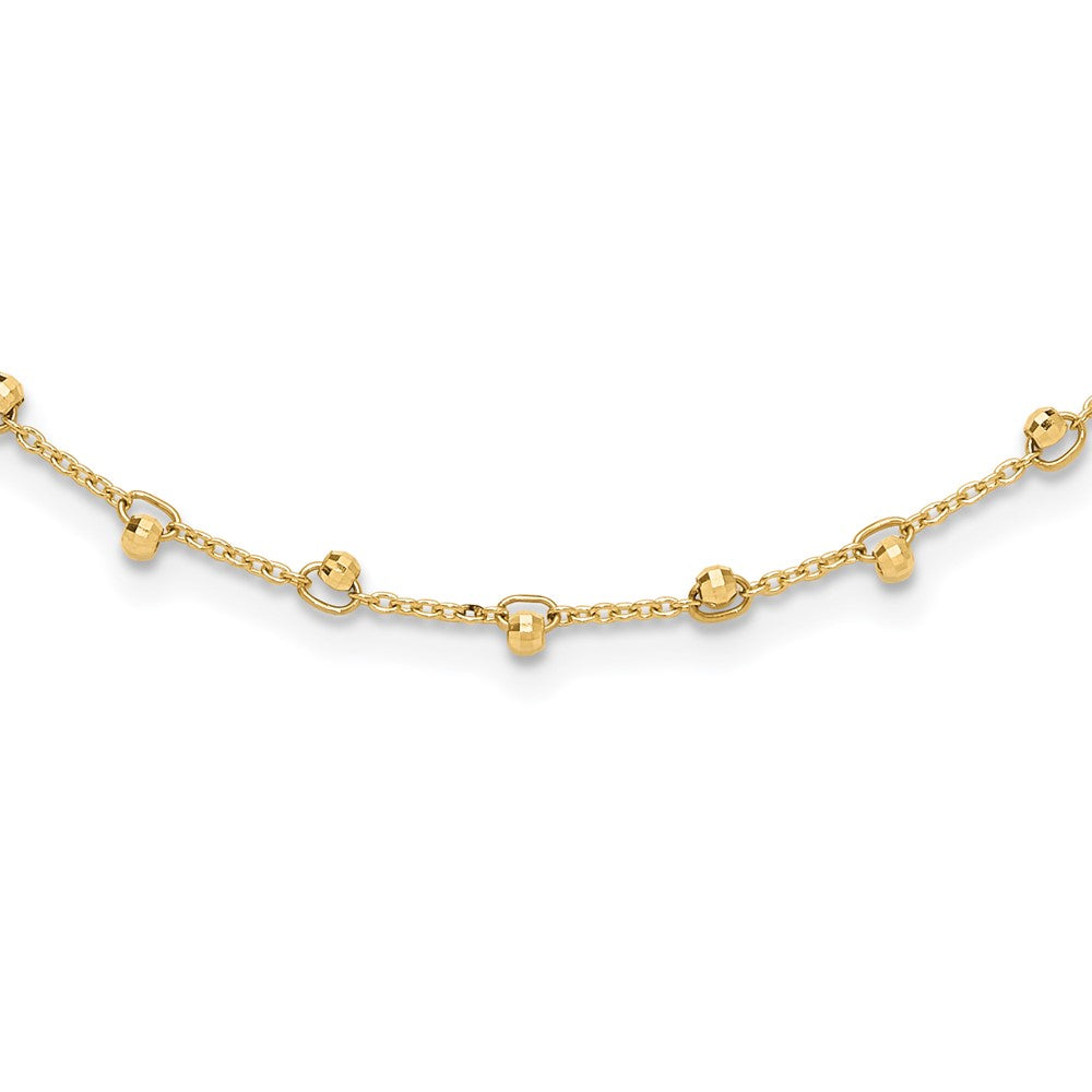 Polished and Diamond-cut Beaded Necklace Plus Extender - WBC