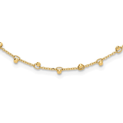 Polished and Diamond-cut Beaded Necklace Plus Extender - WBC