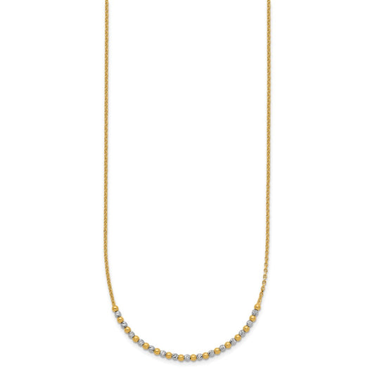 Two-tone Diamond-cut Beaded Necklace - WBC