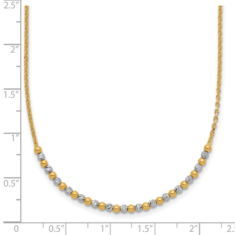 Two-tone Diamond-cut Beaded Necklace - WBC
