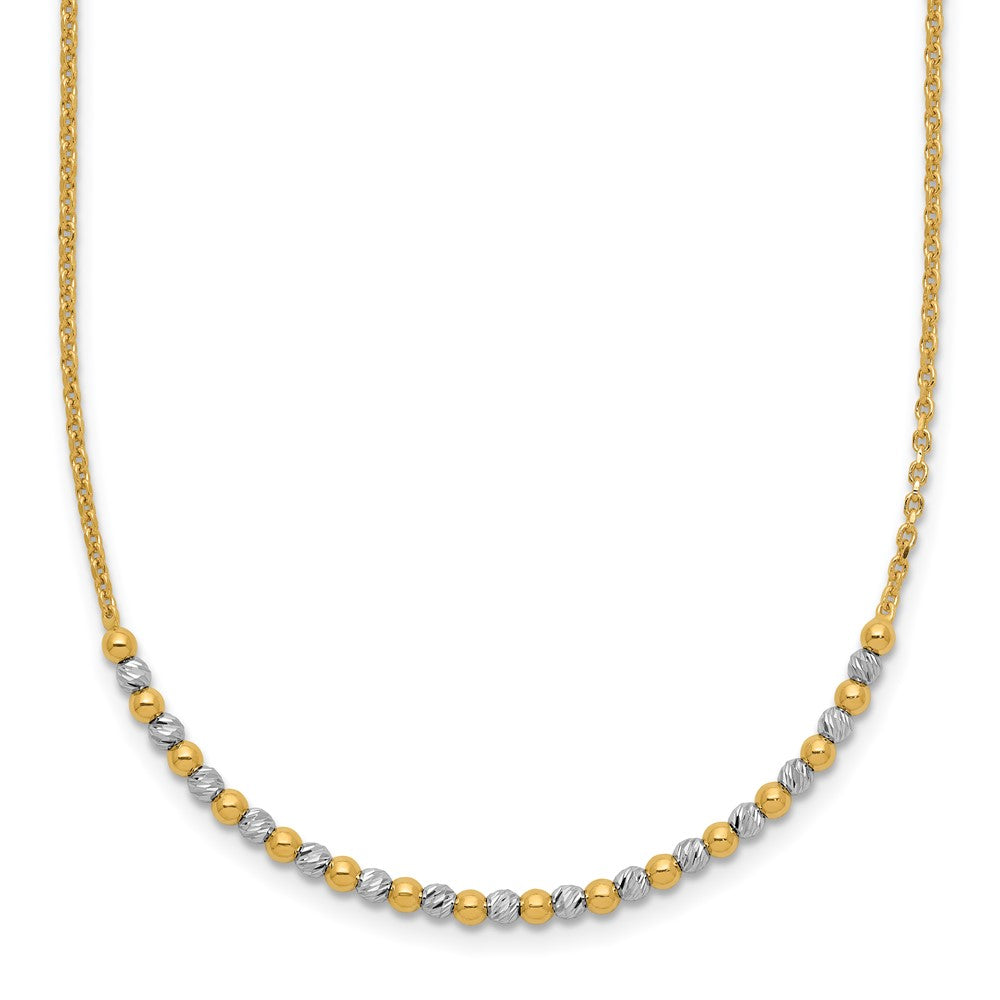 Two-tone Diamond-cut Beaded Necklace - WBC