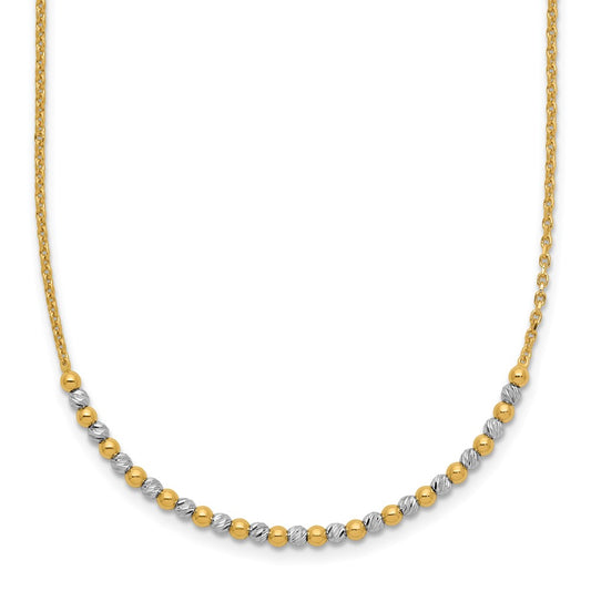 Two-tone Diamond-cut Beaded Necklace - WBC