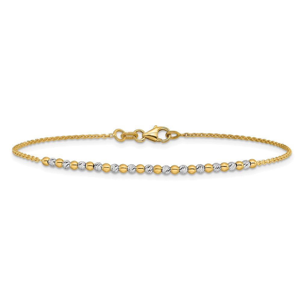 Two-tone Diamond-cut Beaded Bracelet - WBC