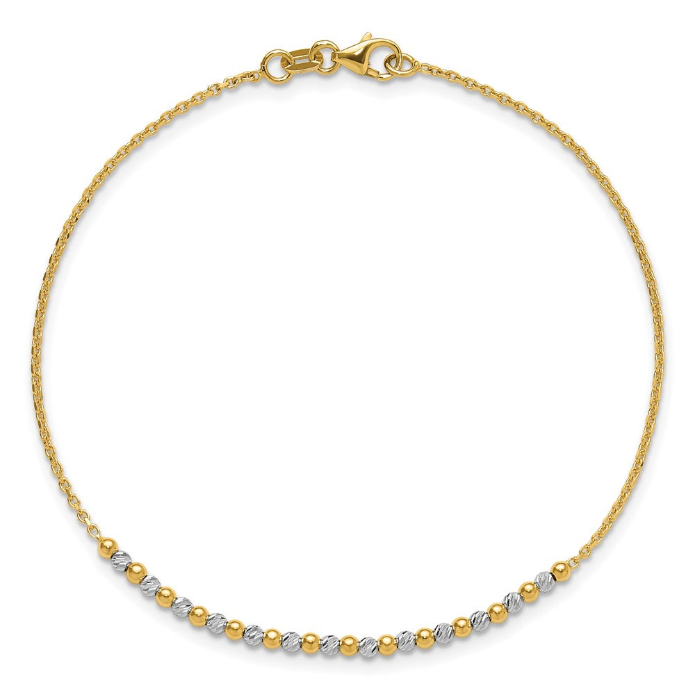Two-tone Diamond-cut Beaded Bracelet - WBC