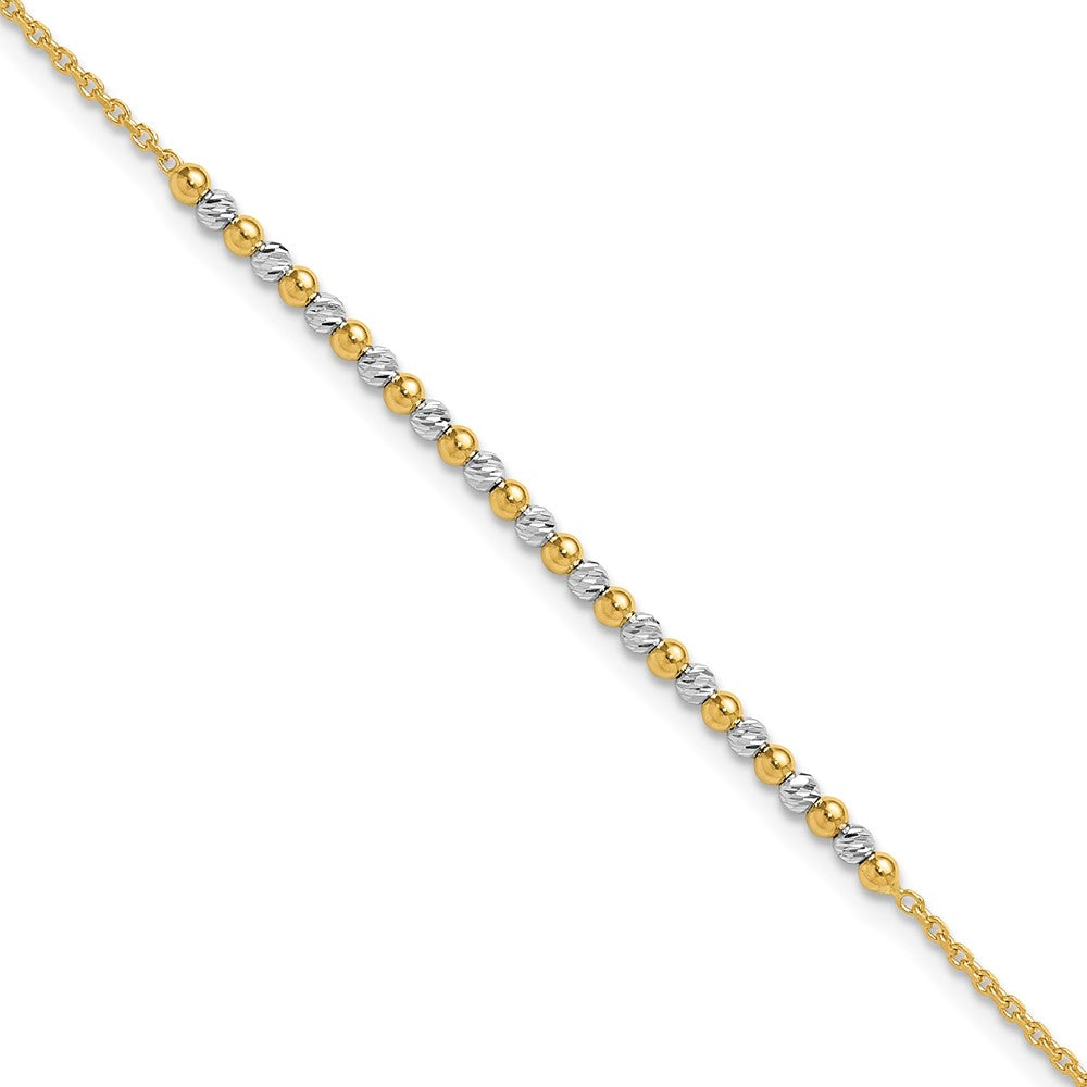 Two-tone Diamond-cut Beaded Bracelet - WBC