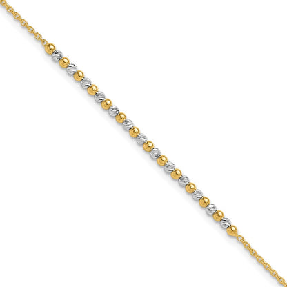 Two-tone Diamond-cut Beaded Bracelet - WBC