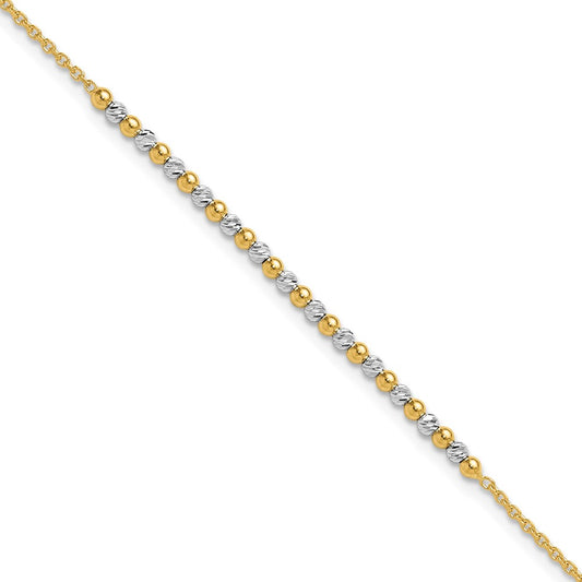 Two-tone Diamond-cut Beaded Bracelet - WBC