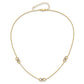 Two-tone Linked and Beaded Circles 3-Station Necklace Plus Extender - WBC