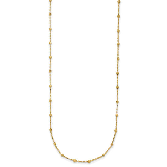Polished and Diamond-cut Beaded Station Necklace - WBC