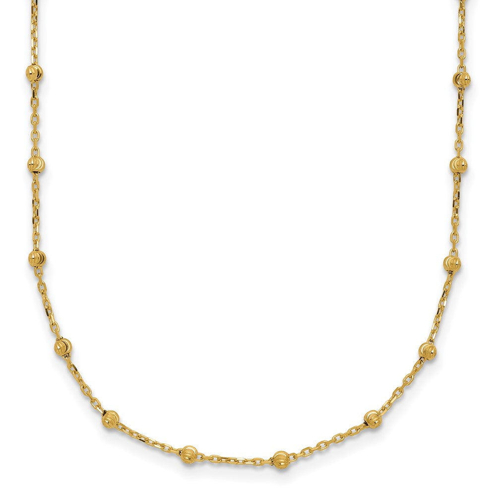 Polished and Diamond-cut Beaded Station Necklace - WBC