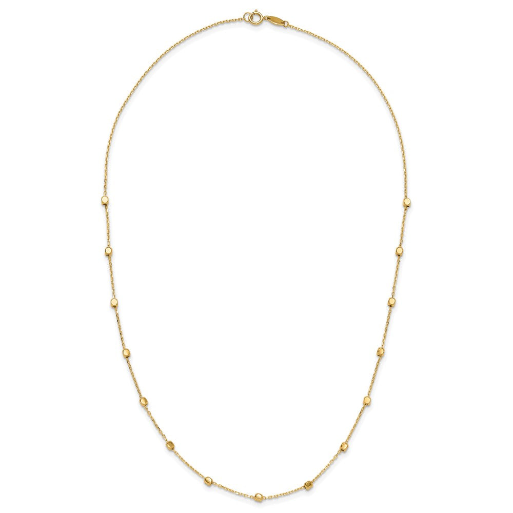 Polished Cube Bead Station Necklace - WBC