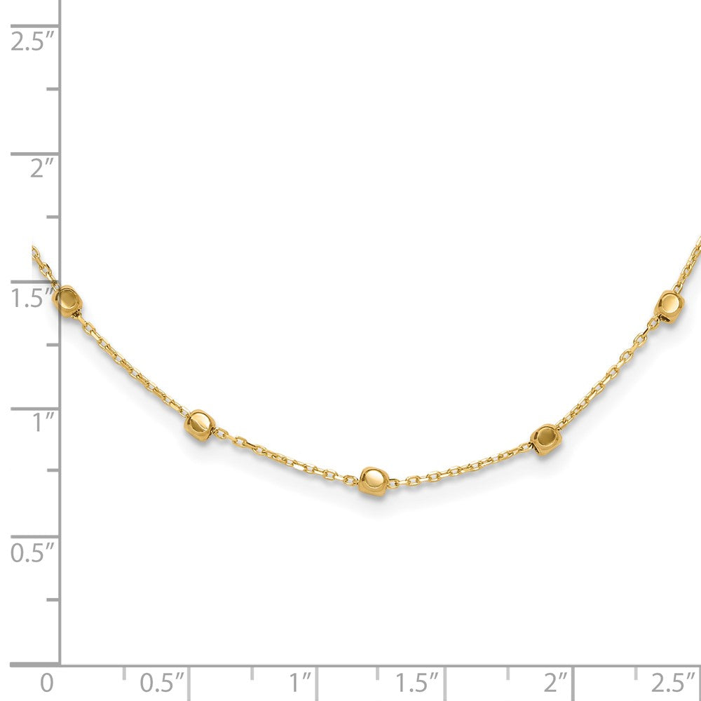 Polished Cube Bead Station Necklace - WBC