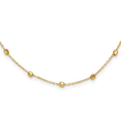 Polished Cube Bead Station Necklace - WBC