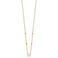 Polished Heart and Diamond-cut Beads Necklace Plus Extender - WBC