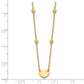 Polished Heart and Diamond-cut Beads Necklace Plus Extender - WBC