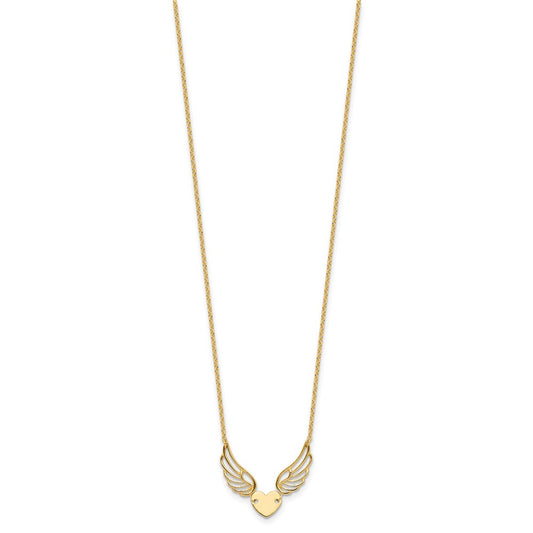 Polished Wings and Heart Necklace - WBC