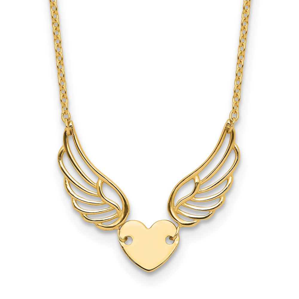 Polished Wings and Heart Necklace - WBC