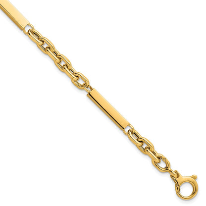 Polished Fancy Cable Chain with Three Bars Bracelet - WBC