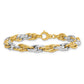 Two-tone Polished and Twisted Lightweight Fancy Rope Link Bracelet - WBC