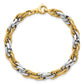 Two-tone Polished and Twisted Lightweight Fancy Rope Link Bracelet - WBC