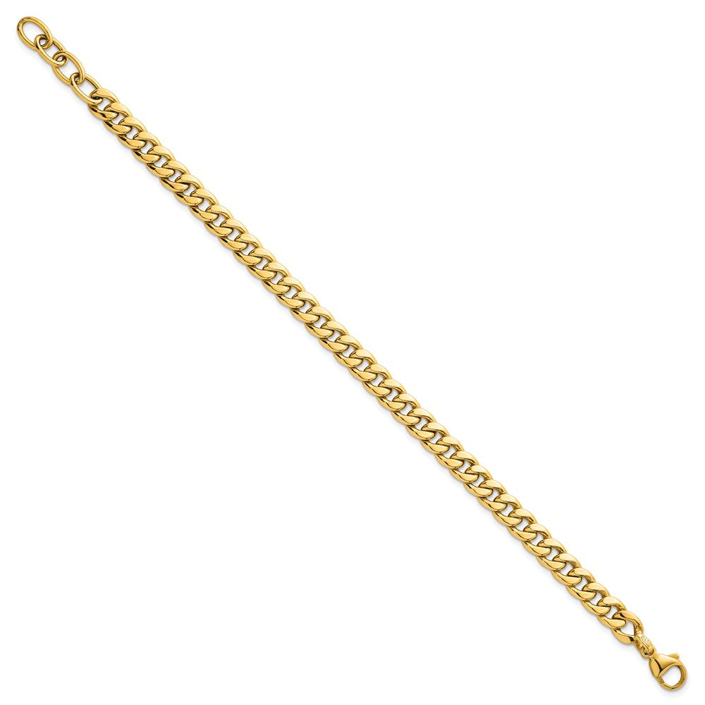 Polished Flat Curb Chain Bracelet Plus Extender - WBC