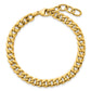 Polished Flat Curb Chain Bracelet Plus Extender - WBC