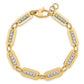 Two-Tone Polished Diamond-cut Bead Bracelet Plus Extender - WBC