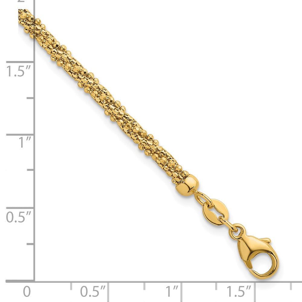 Polished and Textured Twisted Mesh Fancy Beaded Bracelet - WBC