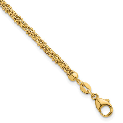Polished and Textured Twisted Mesh Fancy Beaded Bracelet - WBC