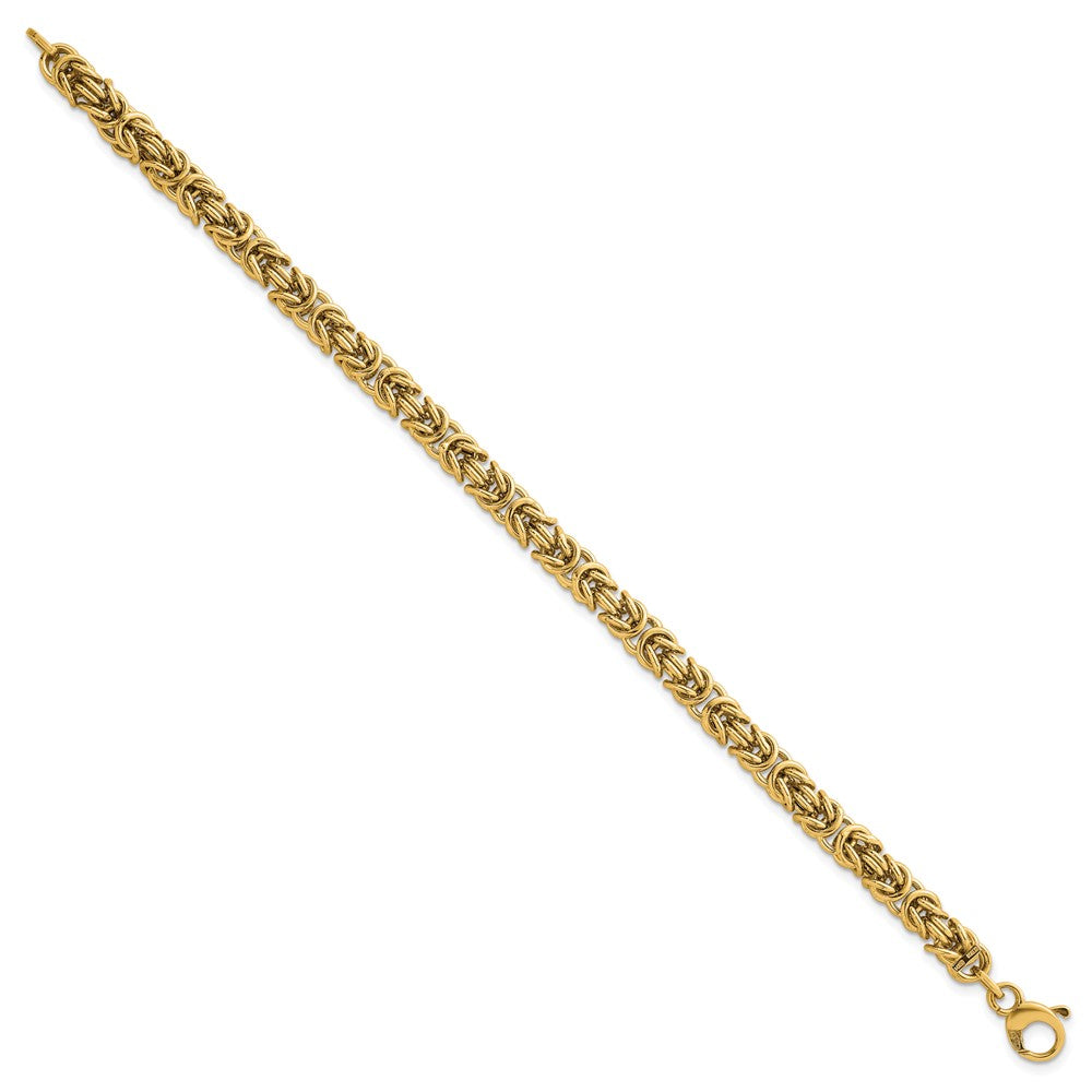 Polished Fancy Rounded Byzantine Link Bracelet - WBC