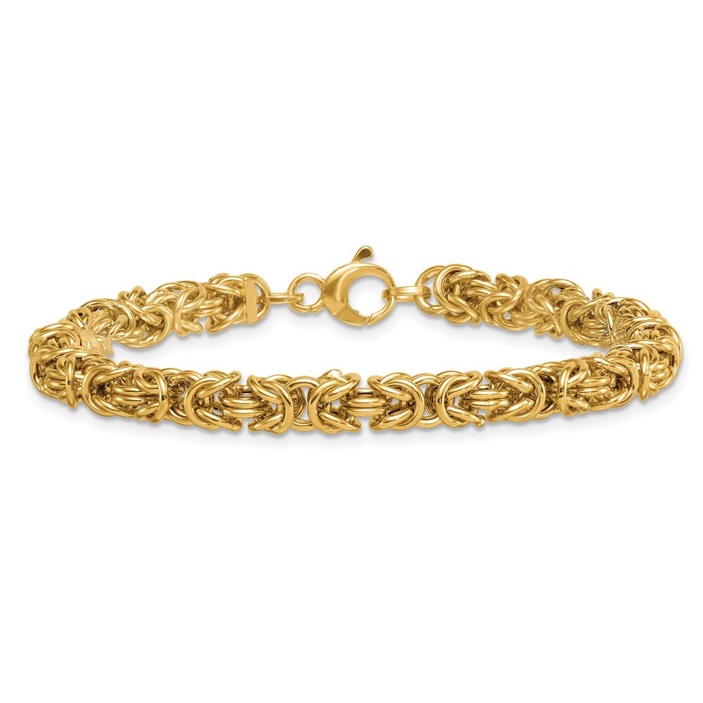 Polished Fancy Rounded Byzantine Link Bracelet - WBC