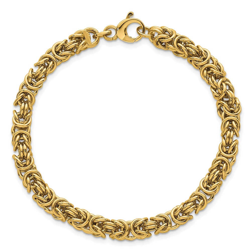 Polished Fancy Rounded Byzantine Link Bracelet - WBC