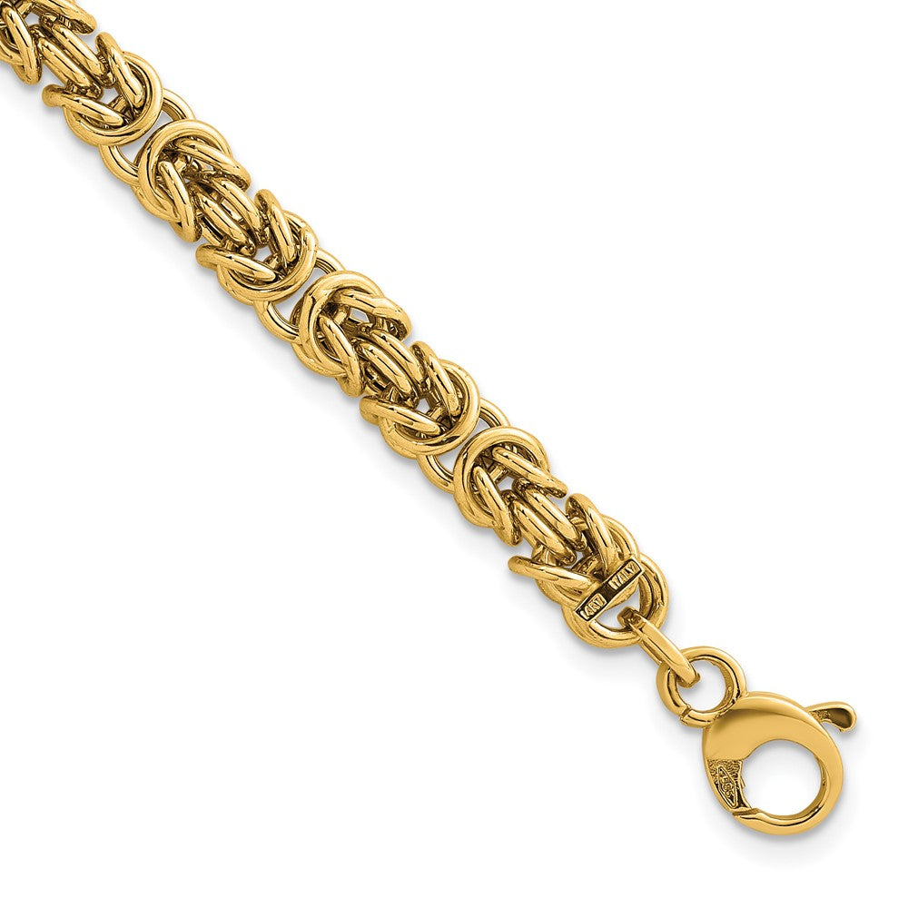 Polished Fancy Rounded Byzantine Link Bracelet - WBC