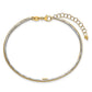 Two-Tone Textured Woven Flexible Bangle Bracelet Plus Extender - WBC