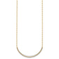 Two-Tone Textured Woven Curved Bar with Long Link Necklace Plus Extender - WBC