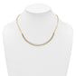 Two-Tone Textured Woven Curved Bar with Long Link Necklace Plus Extender - WBC