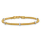 Two-tone Polished Fancy Mesh With Bead Bracelet - WBC