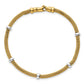 Two-tone Polished Fancy Mesh With Bead Bracelet - WBC