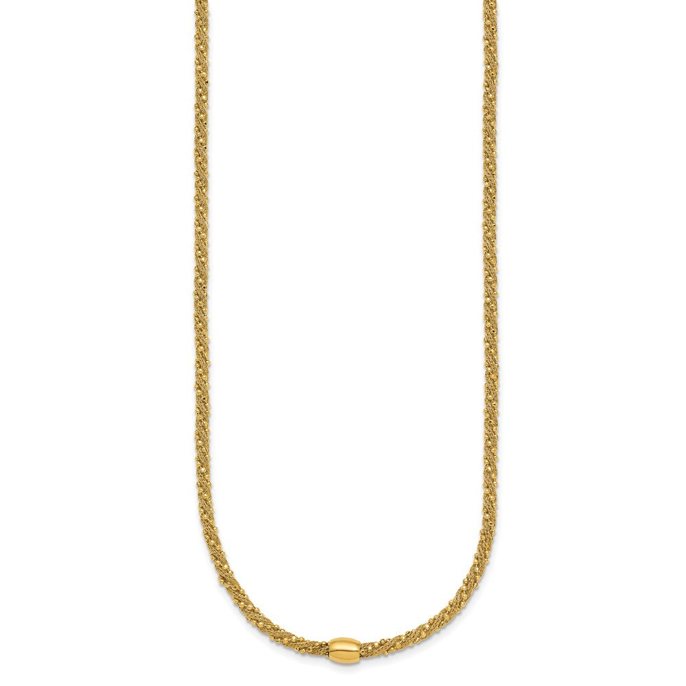 Polished and Textured Twisted with Bead Necklace - WBC