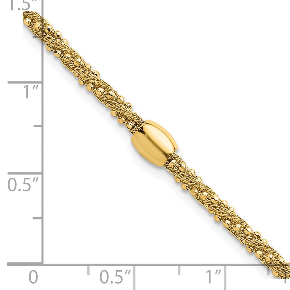 Polished and Textured Twisted with Bead Bracelet - WBC