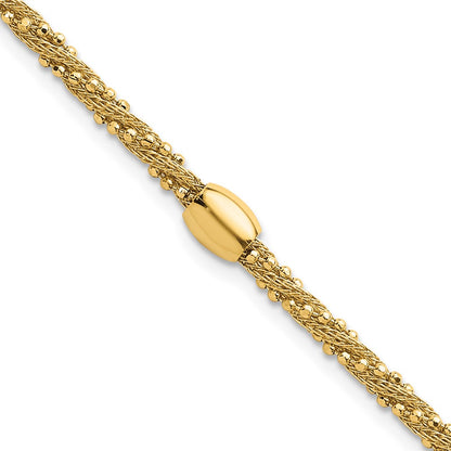 Polished and Textured Twisted with Bead Bracelet - WBC