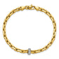 Two-tone Polished Fancy Link with CZ Bead Bracelet - WBC