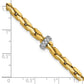 Two-tone Polished Fancy Link with CZ Bead Bracelet - WBC