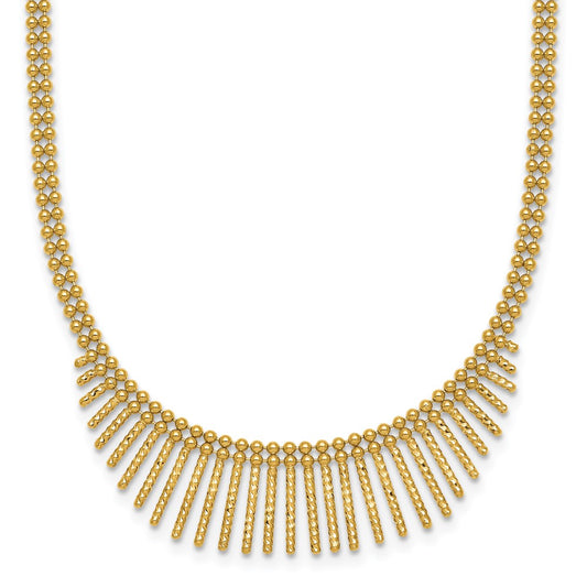 Polished and Textured Double Strand Multi Dangle Necklace - WBC