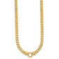 Polished Flat Curb Link with Center Circle Element Necklace - WBC