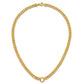 Polished Flat Curb Link with Center Circle Element Necklace - WBC