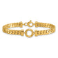 Polished Flat Curb Link with Center Circle Element Bracelet - WBC