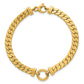 Polished Flat Curb Link with Center Circle Element Bracelet - WBC