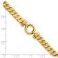 Polished Flat Curb Link with Center Circle Element Bracelet - WBC